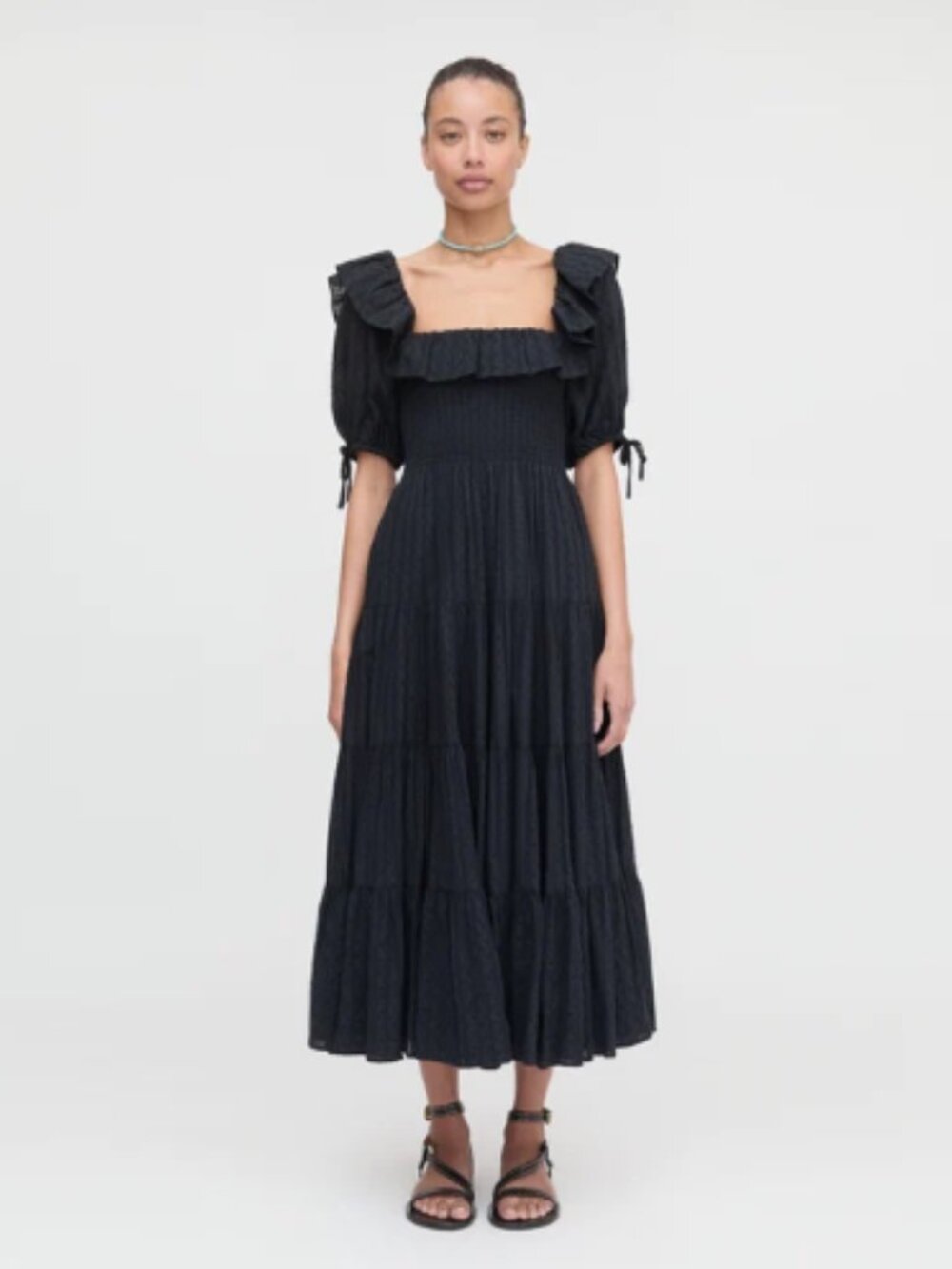 Hill House Corinne Dress Black Swiss Dot